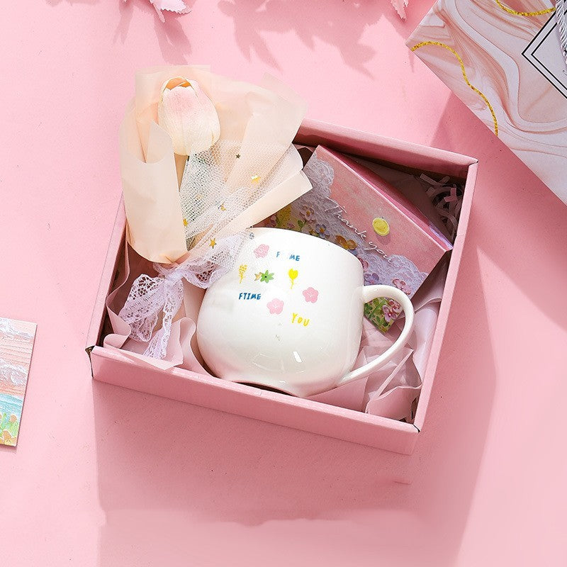 Tuilp Glass Ceramic Cup Girly Heart