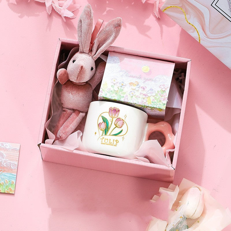 Tuilp Glass Ceramic Cup Girly Heart